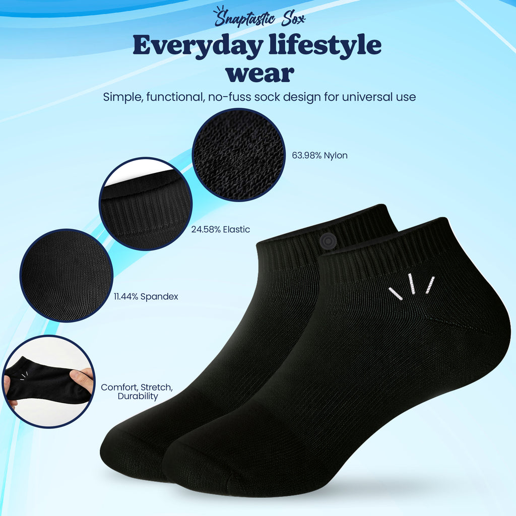 Black Ankle Socks – Youth & Adult Sizes